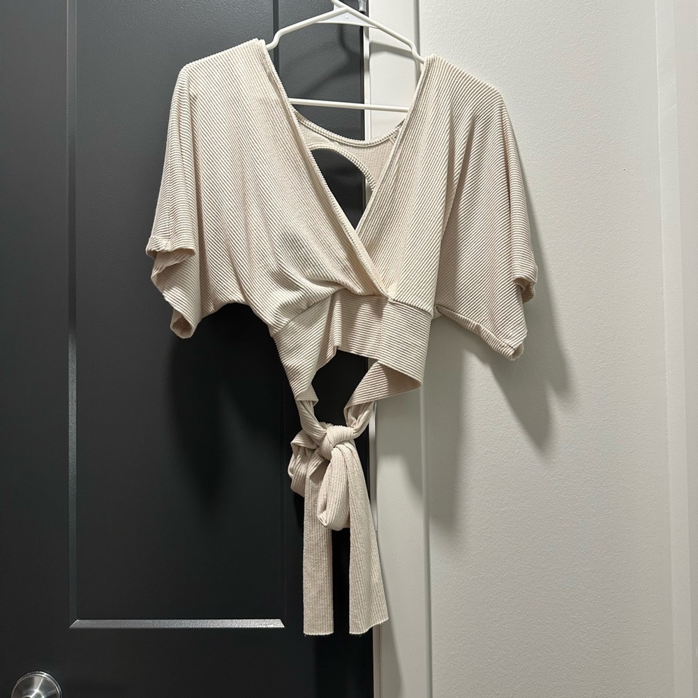 Vintage Havana Cream Wrap Blouse